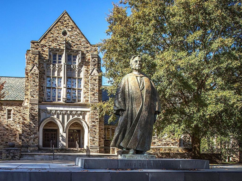image of Charles Diehl statue on Rhodes College campus